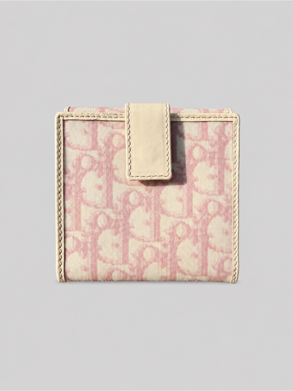 Authentic Christian Dior Trotter “1” Bifold Wallet in Pink/White - Picture 2 of 11